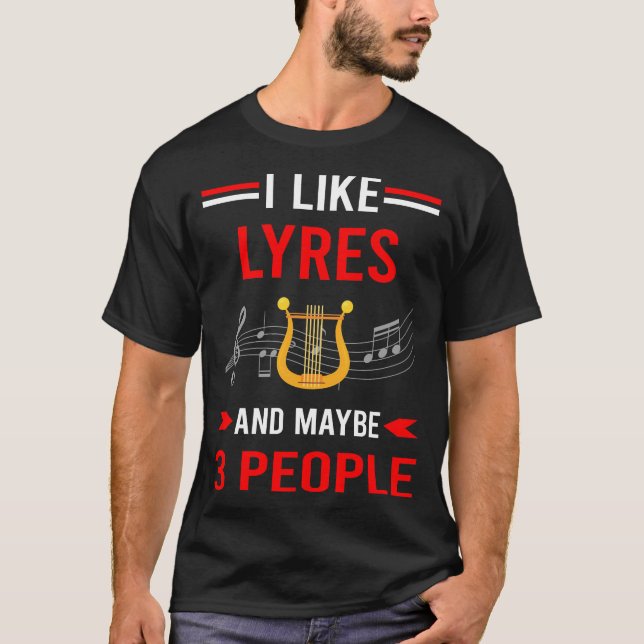 Red 3 People Lyre T Shirt (Framsida)