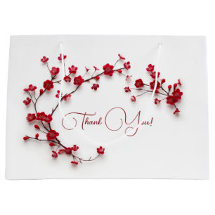 Red 3D Cherry Blommars White Tack