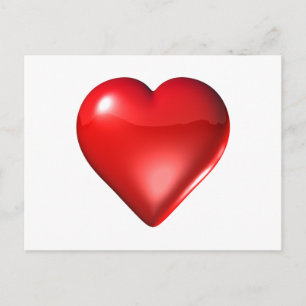 Red 3D Heart Vykort