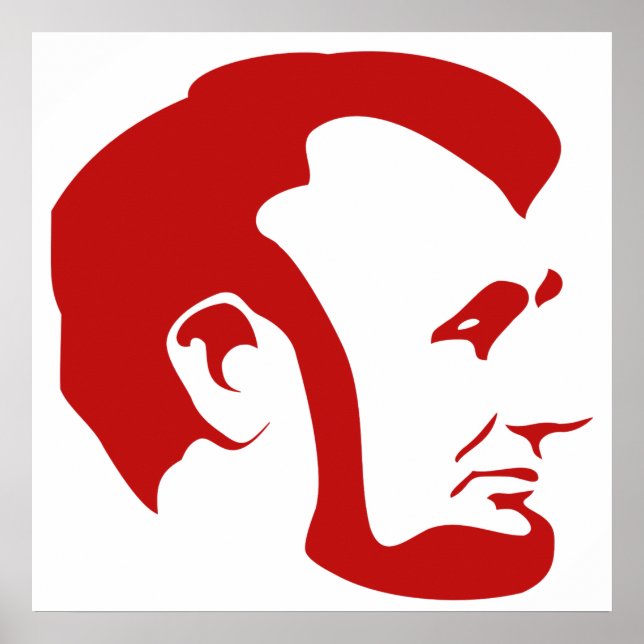 Red Abraham Lincoln Silhouette Poster (Framsidan)