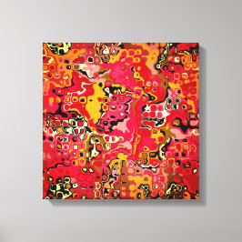 Red ABSTRACTION - Mosaic Canvastryck