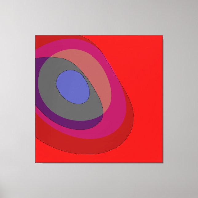 Red Abstrakt 714 - retro 1970's vibes Canvastryck (Framsida)