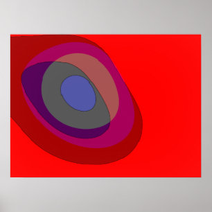 Red Abstrakt 714 - retro 1970's vibes Poster