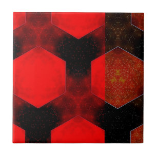 Red Abstrakt Artwork Ceramic Tile Kakelplatta