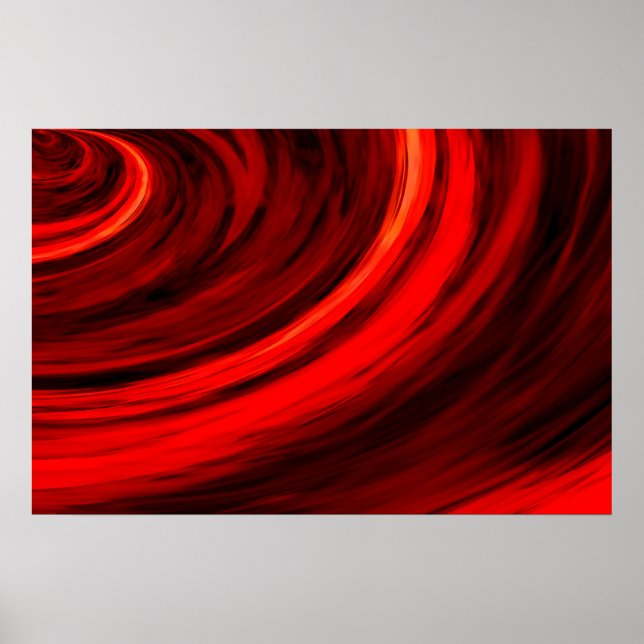 Red Abstrakt Circles Digital Art Poster Skriv ut (Framsidan)