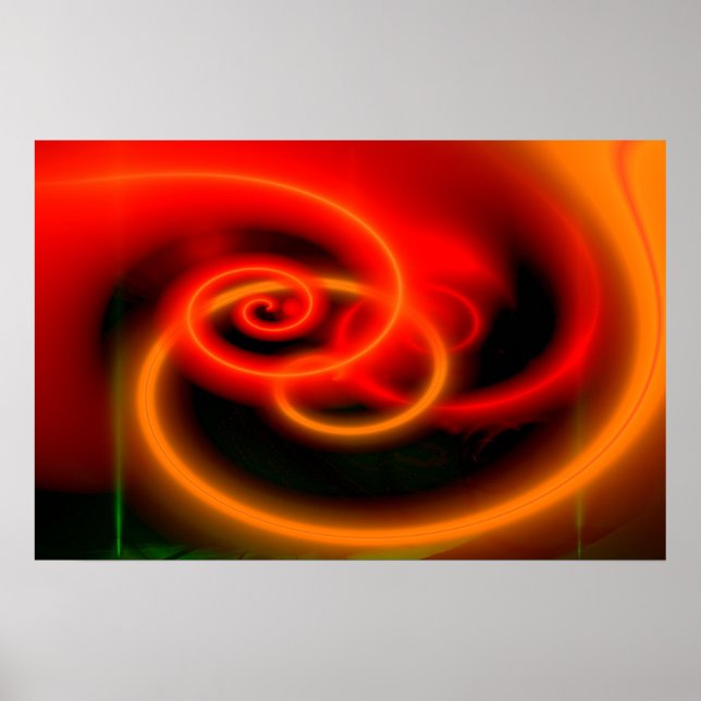 Red Abstrakt Digital Art Print - Art Poster (Framsidan)