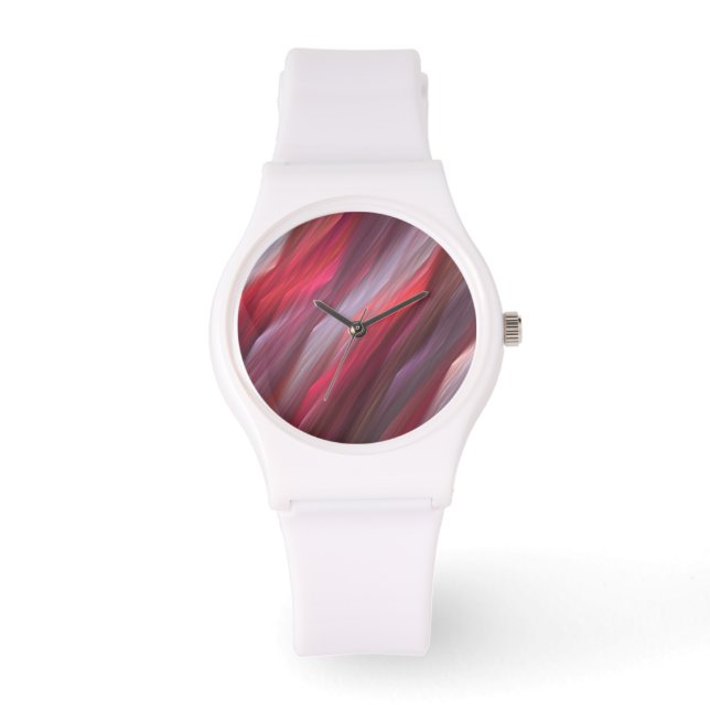 Red Abstrakt Fractal Watch Armbandsur (Framsida)