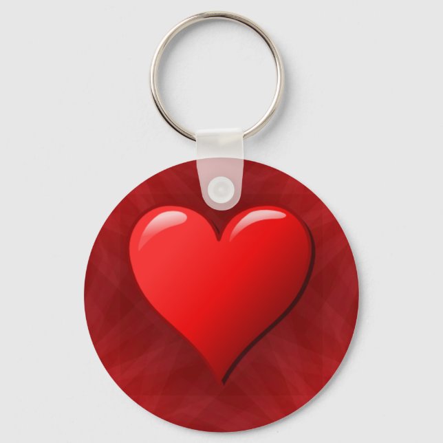 Red Abstrakt Heart Nyckelring (Framsida)