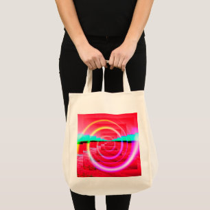 Red Abstrakt Large Tote Bag Tygkasse
