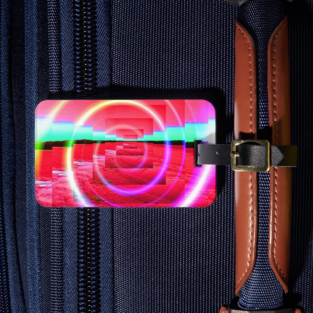 Red Abstrakt Luggage Tag Bagagebricka (Framsida Insitu 4)