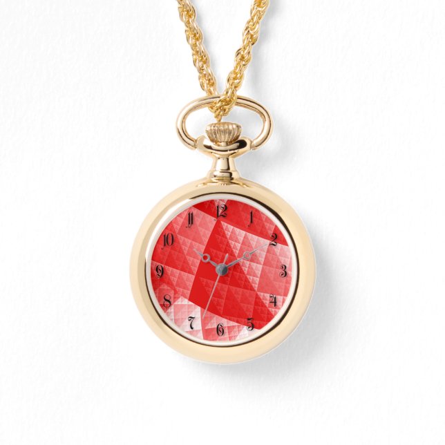 Red abstrakt mönster armbandsur (Framsida)