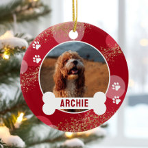 Red Abstrakt Paw Print Pet Photo