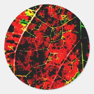 Red Abstrakt Stickers Runt Klistermärke