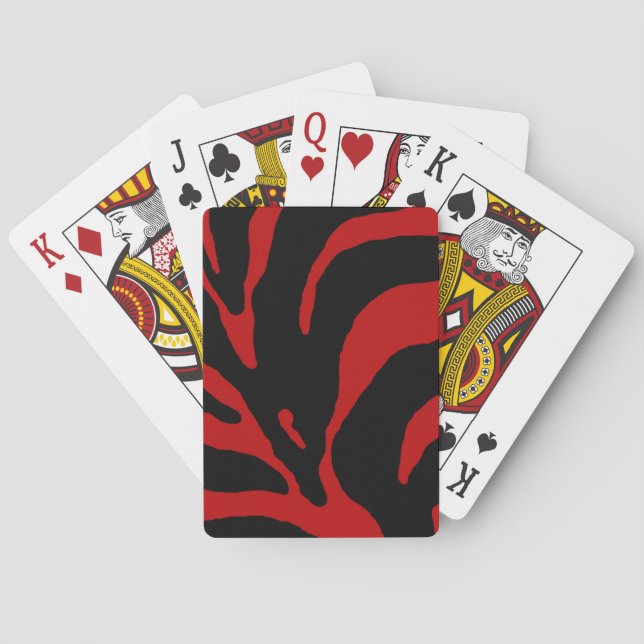 Red Abstrakt Zebra ränder Casinokort (Baksidan)