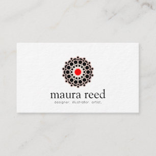Red Accent Ro Guld Mandala Chic Designer Visitkort