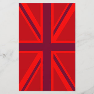 Red Accent Union Jack Design Brevpapper