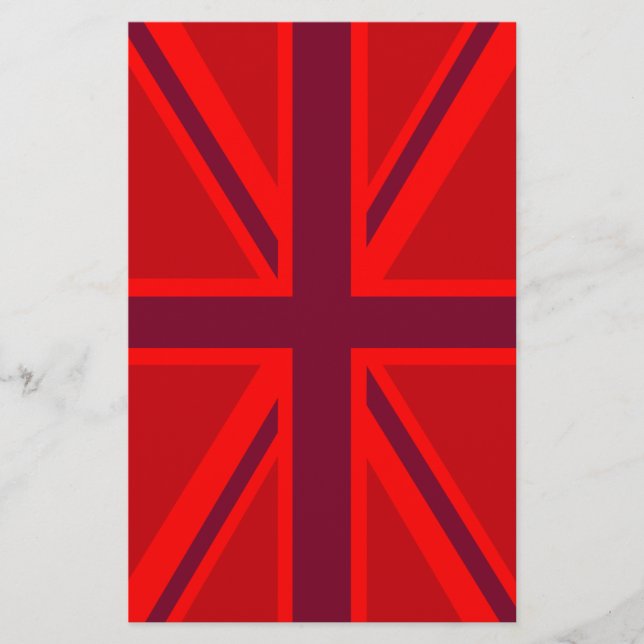 Red Accent Union Jack Design Brevpapper (Framsida)