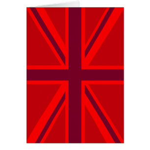 Red Accent Union Jack Design Hälsningskort