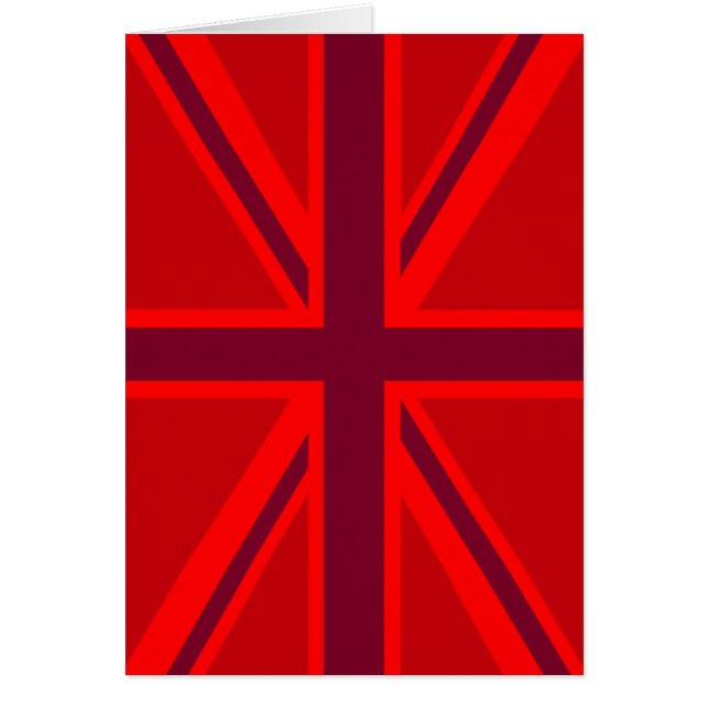 Red Accent Union Jack Design Hälsningskort (Framsidan)