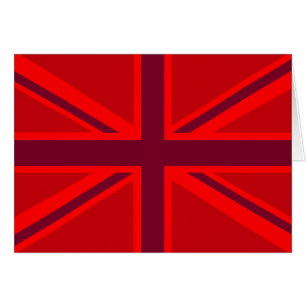 Red Accent Union Jack Design Hälsningskort