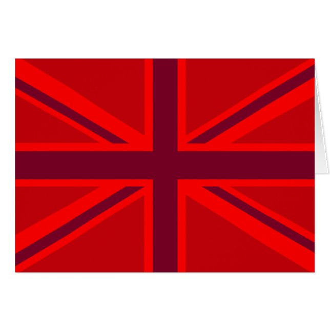 Red Accent Union Jack Design Hälsningskort (Framsidan Horizontal)