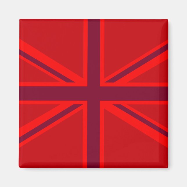Red Accent Union Jack Design Magnet (Framsidan)
