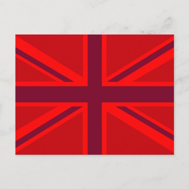 Red Accent Union Jack Design Vykort (Framsida)