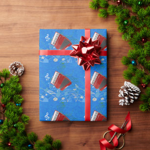 Red Accordion, Blue Music Design Presentpapper