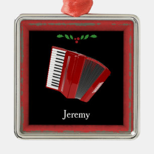 Red Accordion-julmall Julgransprydnad Metall