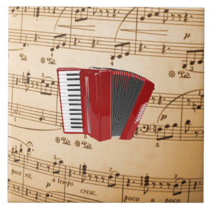 Red Accordion Kakelplatta