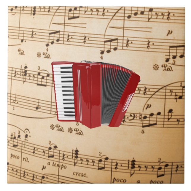 Red Accordion Kakelplatta (Framsidan)