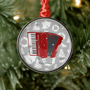 Red Accordion mousserande jul Ornament