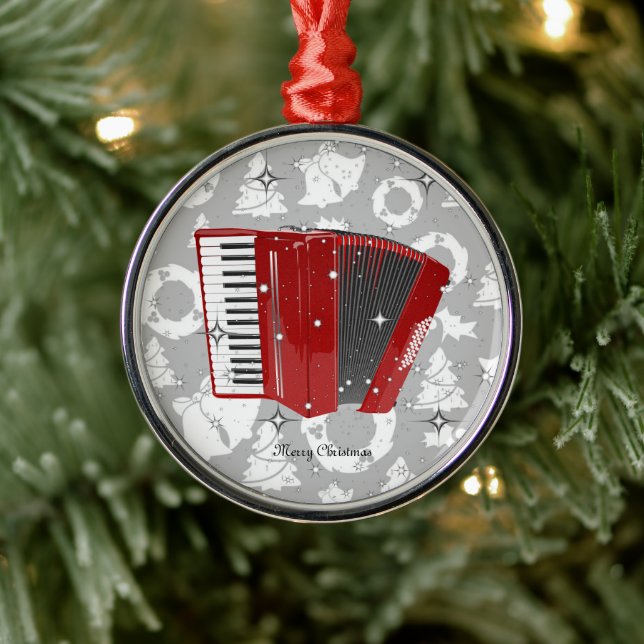 Red Accordion mousserande jul Ornament (Träd)