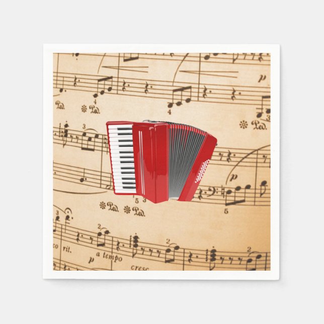Red Accordion, populär design, Pappersservett (Framsidan)