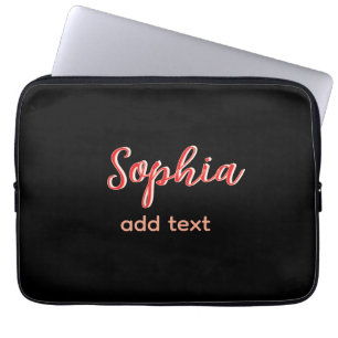 Red add namn girl chef text black elegant laptop fodral