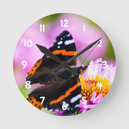 Red Admiral Butterfly Acrylic wall klocka