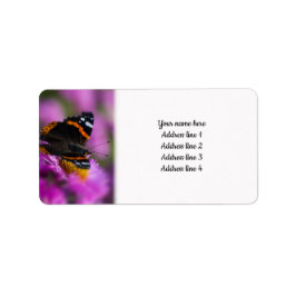Red Admiral Butterfly Adressetikett
