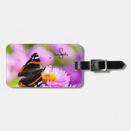 Red Admiral Butterfly Luggage tag Bagagebricka