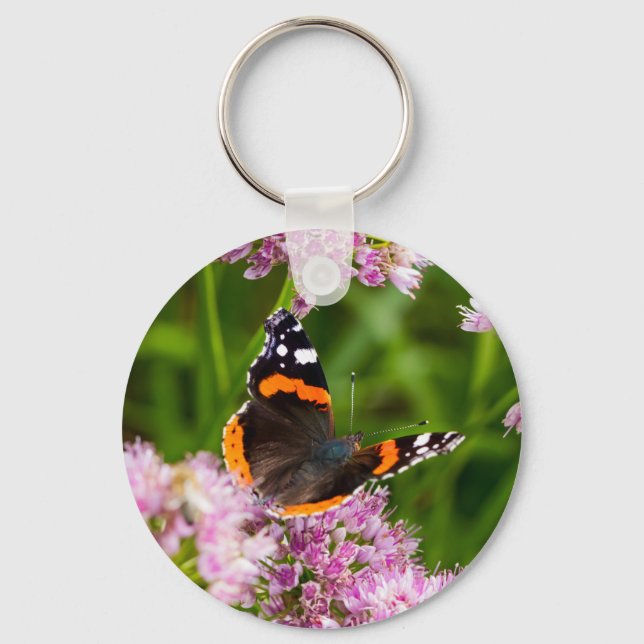 Red Admiral Butterfly Nyckelring (Framsida)