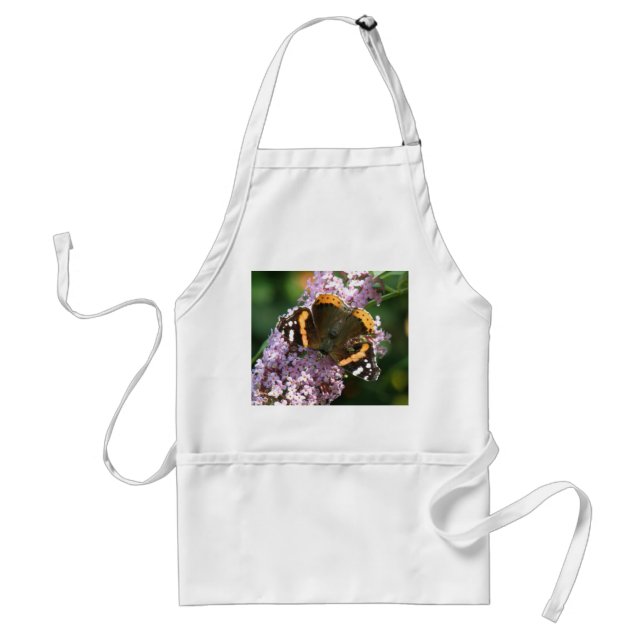 Red Admiral Butterfly och Buddleia Apron Förkläde (Framsidan)