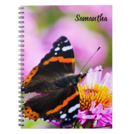 Red Admiral Butterfly Spiral notebook Anteckningsbok