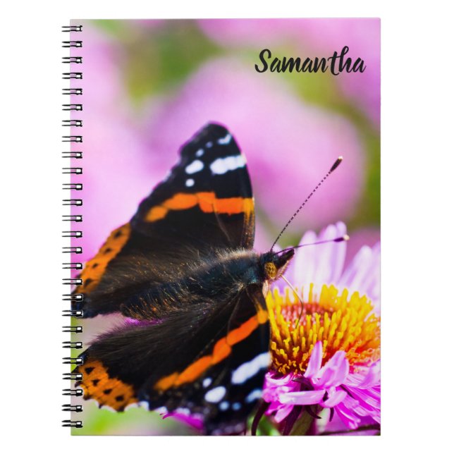 Red Admiral Butterfly Spiral notebook Anteckningsbok (Framsidan)