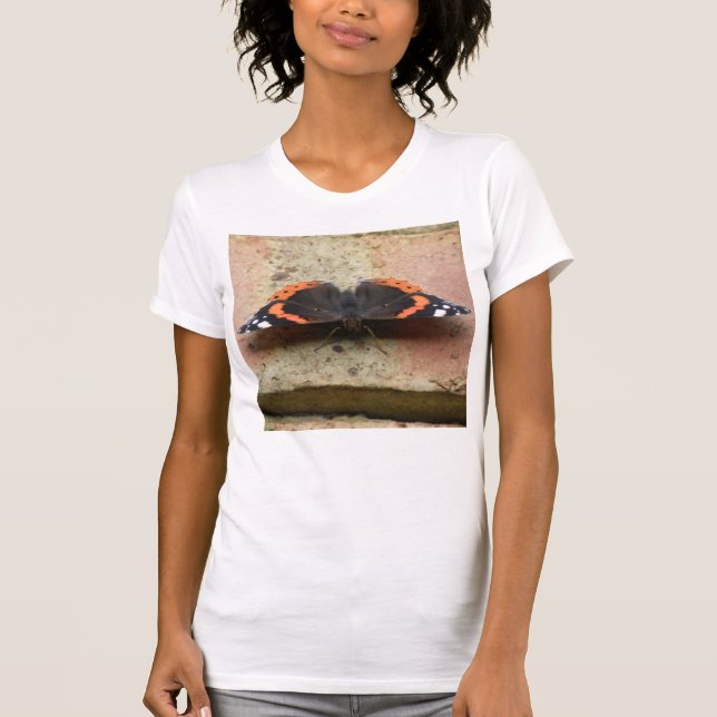 Red Admiral Butterfly T Shirt (Framsida)