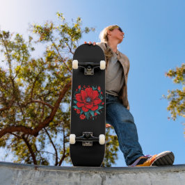 Red Aesthetic Flower Mini Skateboard Bräda 18,5 Cm