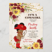 Red African Cowgirl Ro och Sunsun Baby Shower