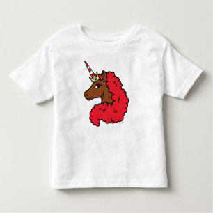 Red Afro Unicorn T Shirt