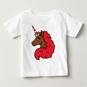 Red Afro Unicorn T Shirt