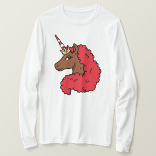 Red Afro Unicorn T Shirt
