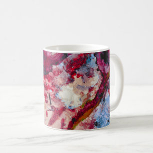 Red Agate Crystal Geode Abstrakt Kaffemugg