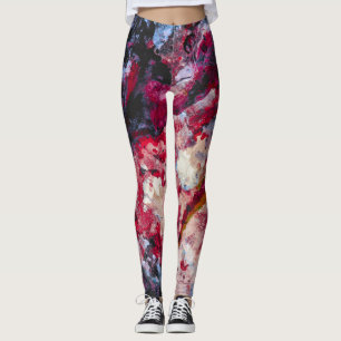 Red Agate Crystal Geode Abstrakt Leggings